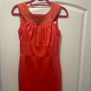 Gorgeous like new Trina Turk tangerine mini dress.